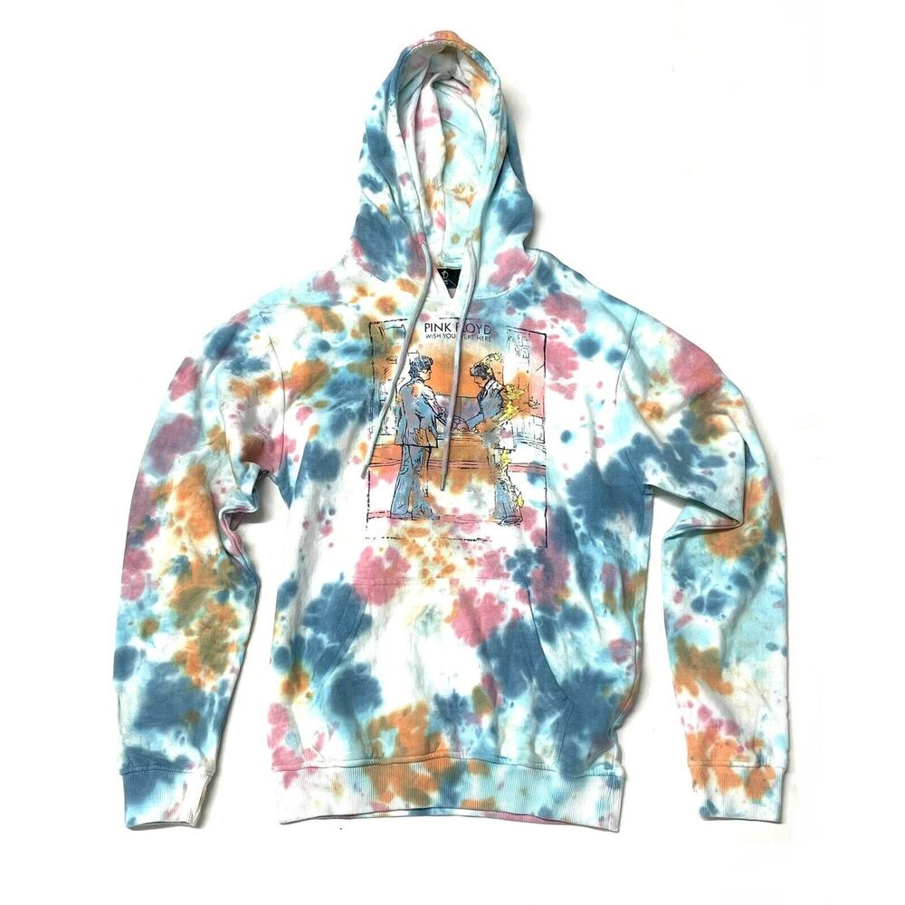 Pink Floyd Wish You Were Here Hoodie Lightweight Tie Dye Sweatshirt Size S NWT